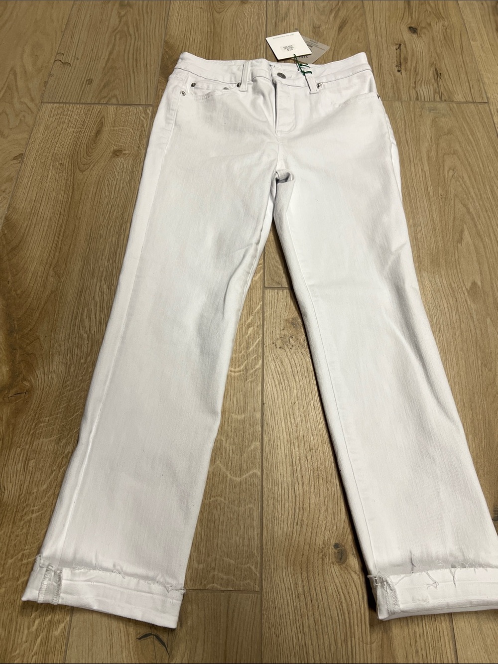 pistola monroe high rise slim White High-Rise Straight Jeans